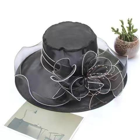 Ladies Sun Hat Mesh Top Hat Eugen Yarn Summer Sun Hat Vintage Outdoor Gauze Beach French