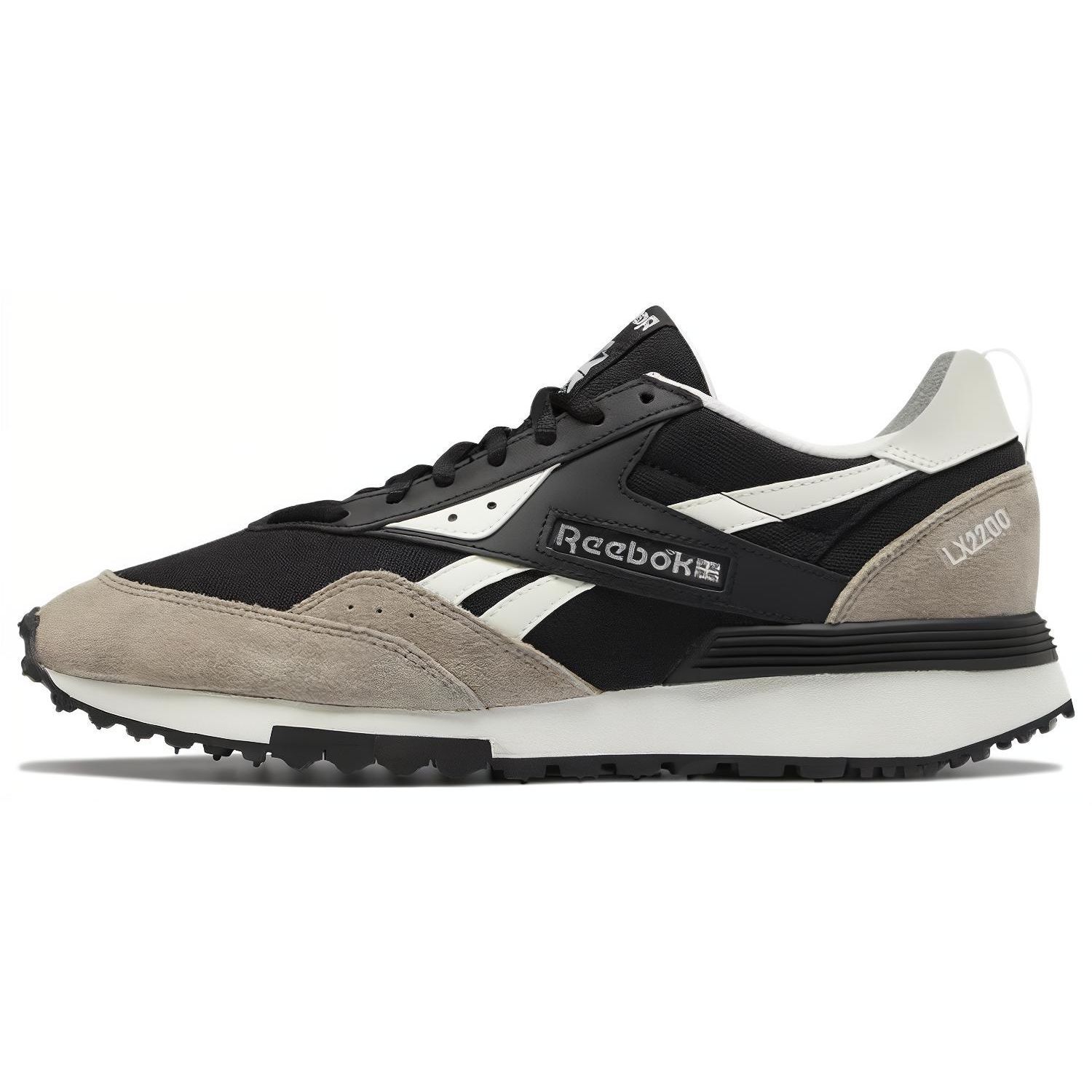 Reebok Lx2200 Leather Comfortable Versatile Low Top Lifestyle Casual Shoes Unisex Black Gray GY1534 36