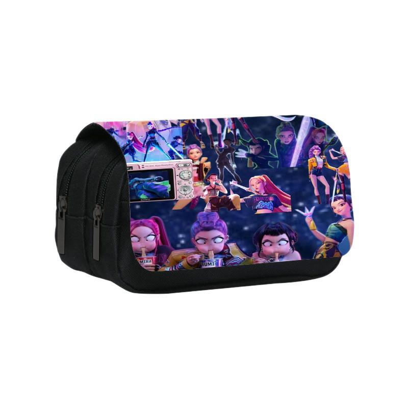 Kpop Demon Hunters Pattern Pencil Organizer With Durable Polyester Material For Students