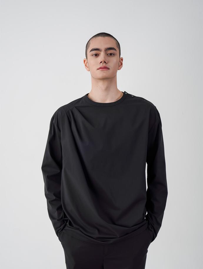 Iclad Drape Round Shirt (Black) Black/M