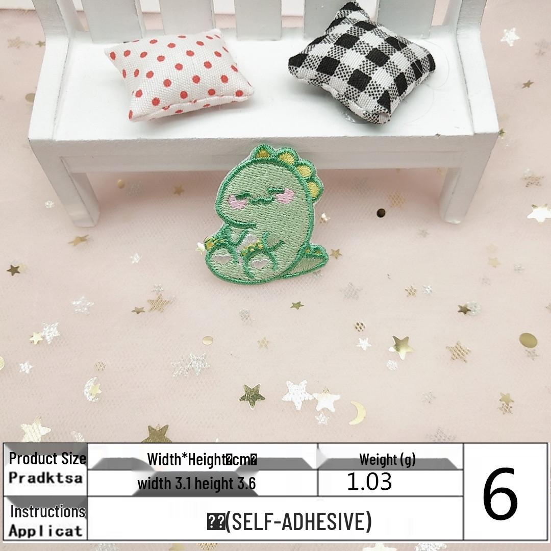 Na Yang Cute Plush Dinosaur Embroidered Self-Adhesive Cloth Patch