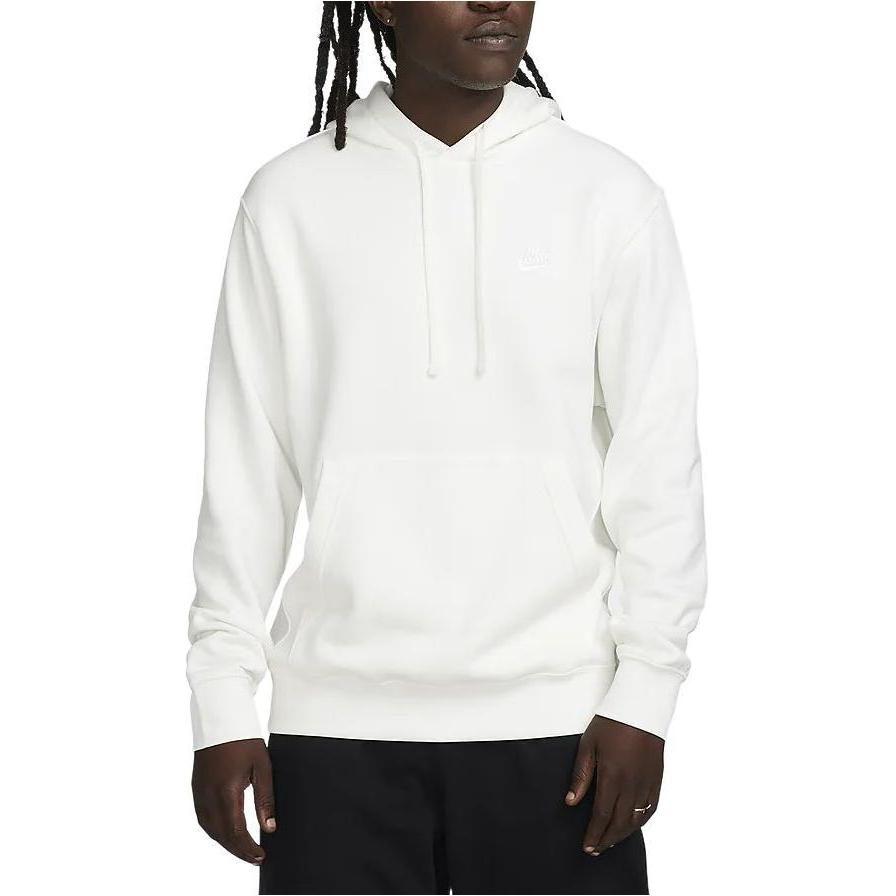 Nike Sportswear Club Fleece Solid Color Hooded Fleece Lined Casual Sweatshirt Men's Sail White BV2655-134