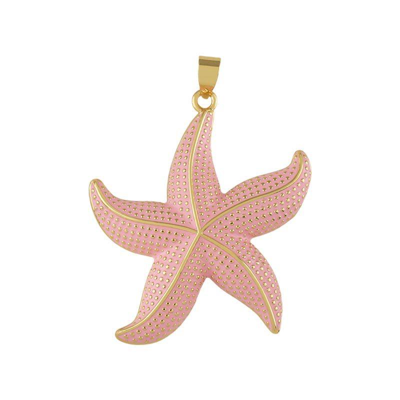 

Fashion Ocean Series Starfish Necklace for Women High-end 18k Gold Plated Stainless Steel Collarbone Chain Single Pendant розовый