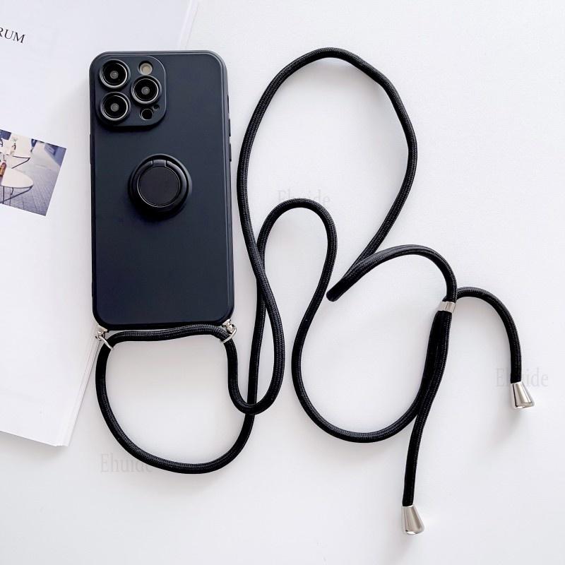 Ring Holder Strap Case For Samsung Galaxy S24 S23 S22 Ultra S21 Plus S20 FE A54 A34 A14 Crossbody Cord Lanyard Magnetic Cover