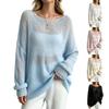Women's Color Neck Casual Knitted Sweater Top for Everyday Wear