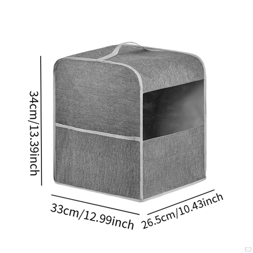 Coffee Machine Dust Cover with Handle Wear Resistant Modern Kitchen Side Pockets Polyester