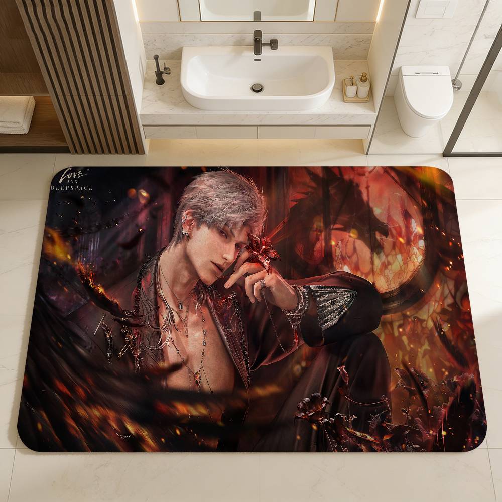 Love And Deep Space Game Hallway Carpet Washable Non-Slip Living Room Sofa Chairs Area Mat Kitchen Doormat Area Rug