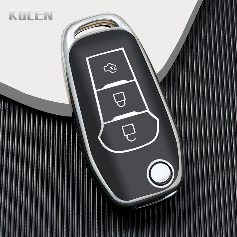 

Fashion Tpu Car Flip Key Case Cover Fob For Ford Fusion Fiesta Escort Mondeo Everest Ranger Protector Holder Shell Accessories