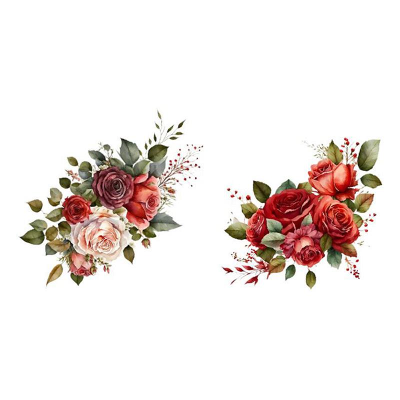 

Романтичный цветок розы настенная наклейка водонепроницаемая наклейка для унитаза самоклеящиеся наклейки домашний декор