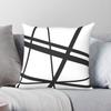 Zwart Wit Geometrische Lijnen Vierkante Kussensloop Polyester Linnen Fluweel Bedrukt Rits Decoratieve Sierkussenhoes Huis Kussenhoes