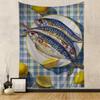 VIKAMA Summer Ocean Art Tapestry Scandinavian Style Fish Images Living Room Sofa Background Wall Modern Minimalist Decoration