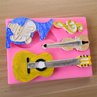 Harzguss Silikonform Gitarre Violine Schlüsselanhänger Anhänger Schmuckform DIY