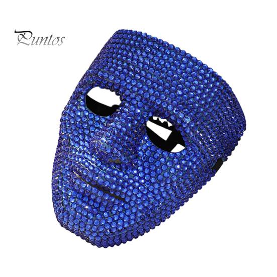 Unique Halloween Party Accessory Rhinestone Full Face Mask, Sparkly Masquerade Mask for Sparkling Photoshoots Dance Performance, Lightweight