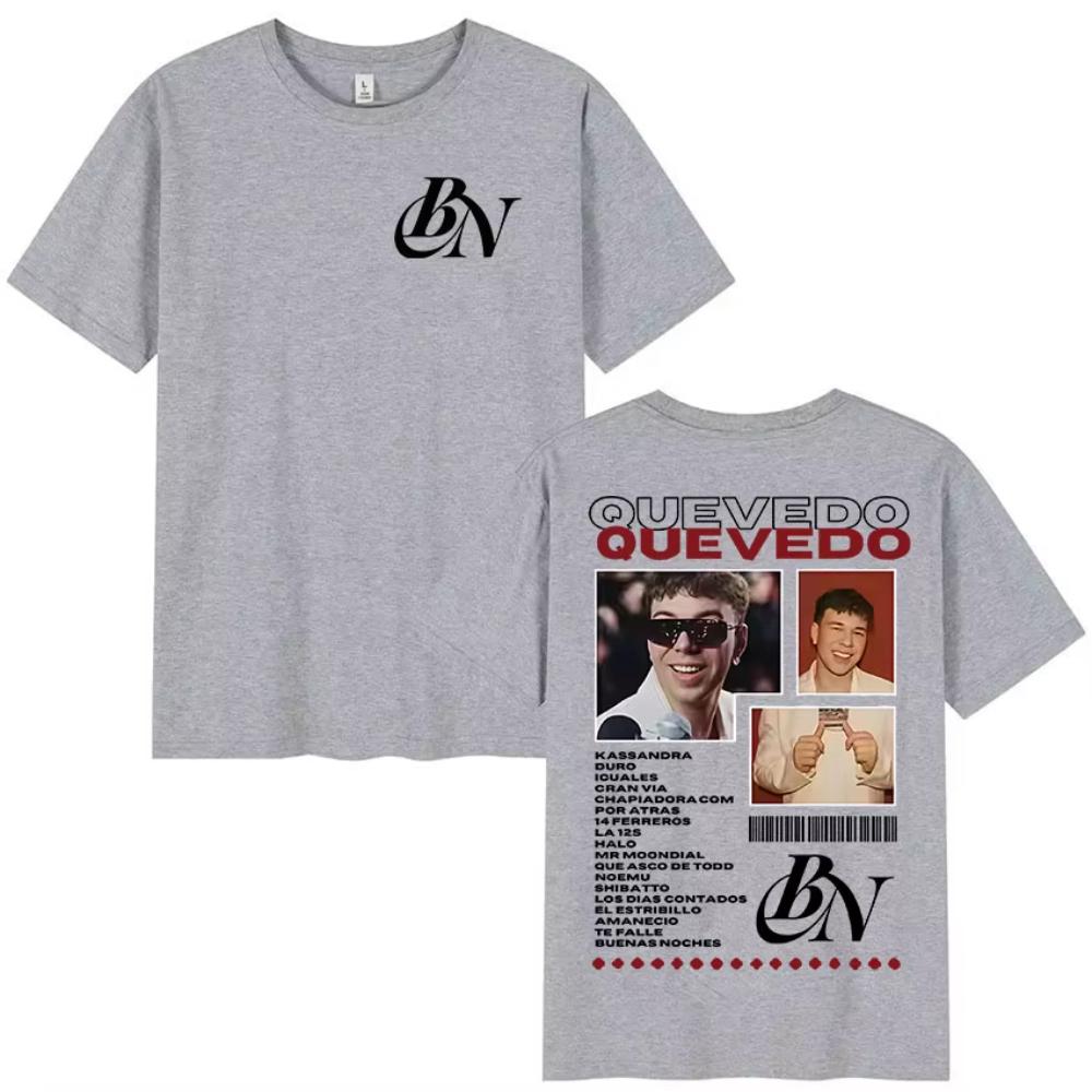 Rapper Quevedo Buenas Noches Album 2025 Merch T-Shirts Men's Women Clothing Fashion Harajuku T Shirts Cotton Short Sleeve Tees