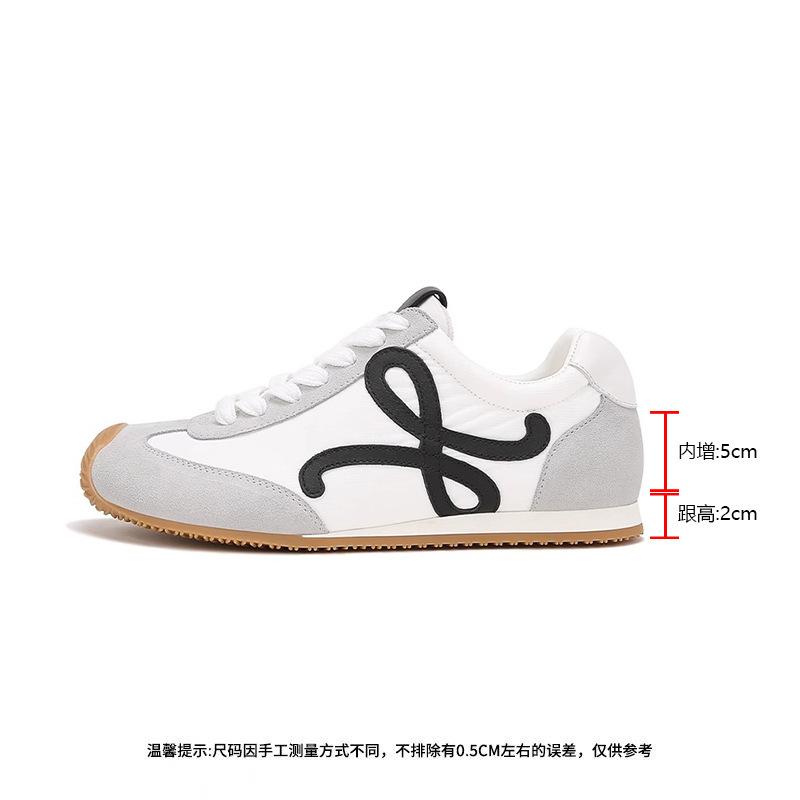 Cowhide Version~ Wang Yibo Has the Same Style of German Training Shoes, Women's Inner Height-increasing Shoes, Thick-soled Crooked Mouth Casual Spo