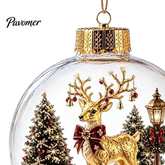 Winter Holiday Decorations Christmas Story Ornament, Acrylic Hanging Angel Santa Claus Keepsake Gifts Candy House Designs, Ball Shape Festive