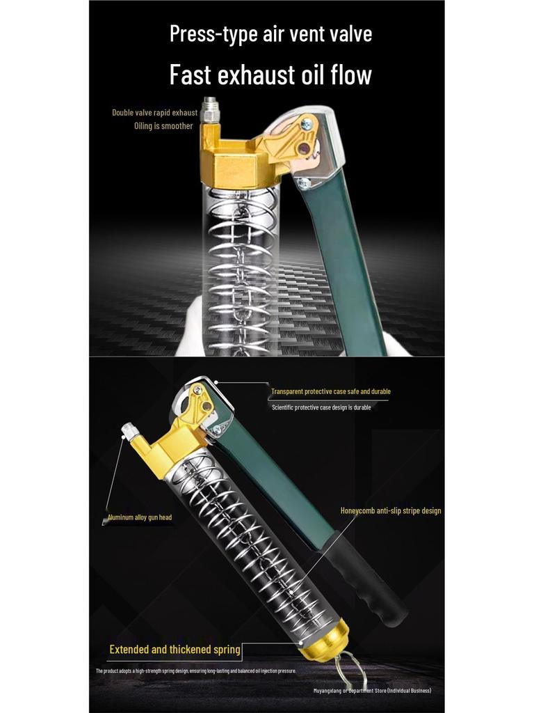 Caterpillar Dual-Use Manual High-Pressure Grease Gun with Four-Gear Locking Pliers and Flat Head