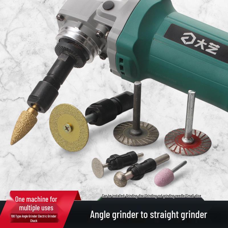 Electric Angle Grinder to Straight Grinder Adapter - 6mm/3mm, Multi-functional Conversion Head