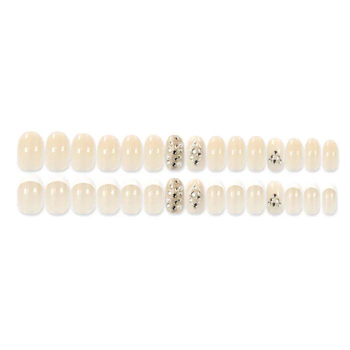 MEGA K TIPS - White Glam 30tips + Double-sided Tape for Nail Tips