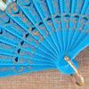 Handheld Embroidery Fan Plastic Chinese Folding Fan Flower Lace Fan  Summer