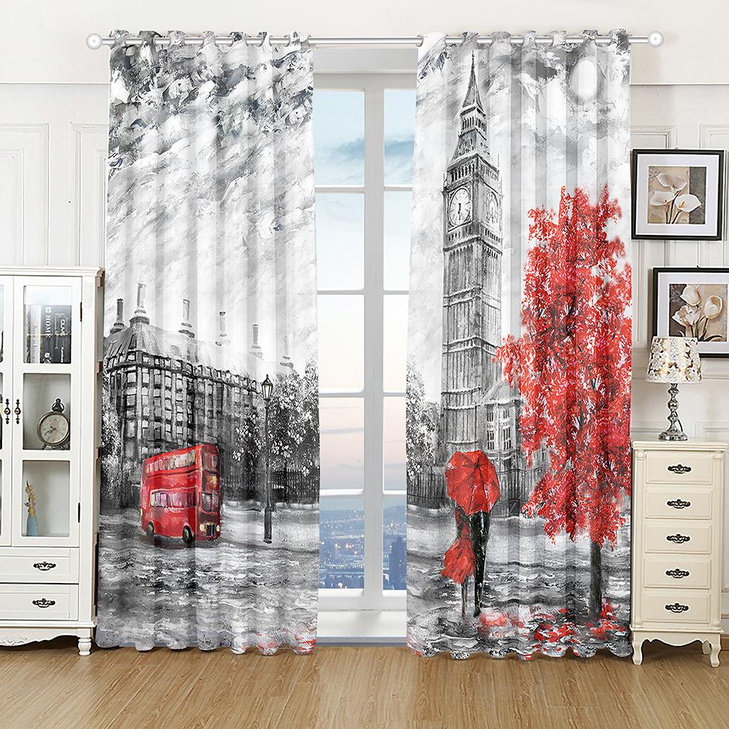 Romantic Paris Eiffel Tower Artist Photography Works Luxury Living Space Bedroom Space Home Decor Window Drapes 2 Panelss