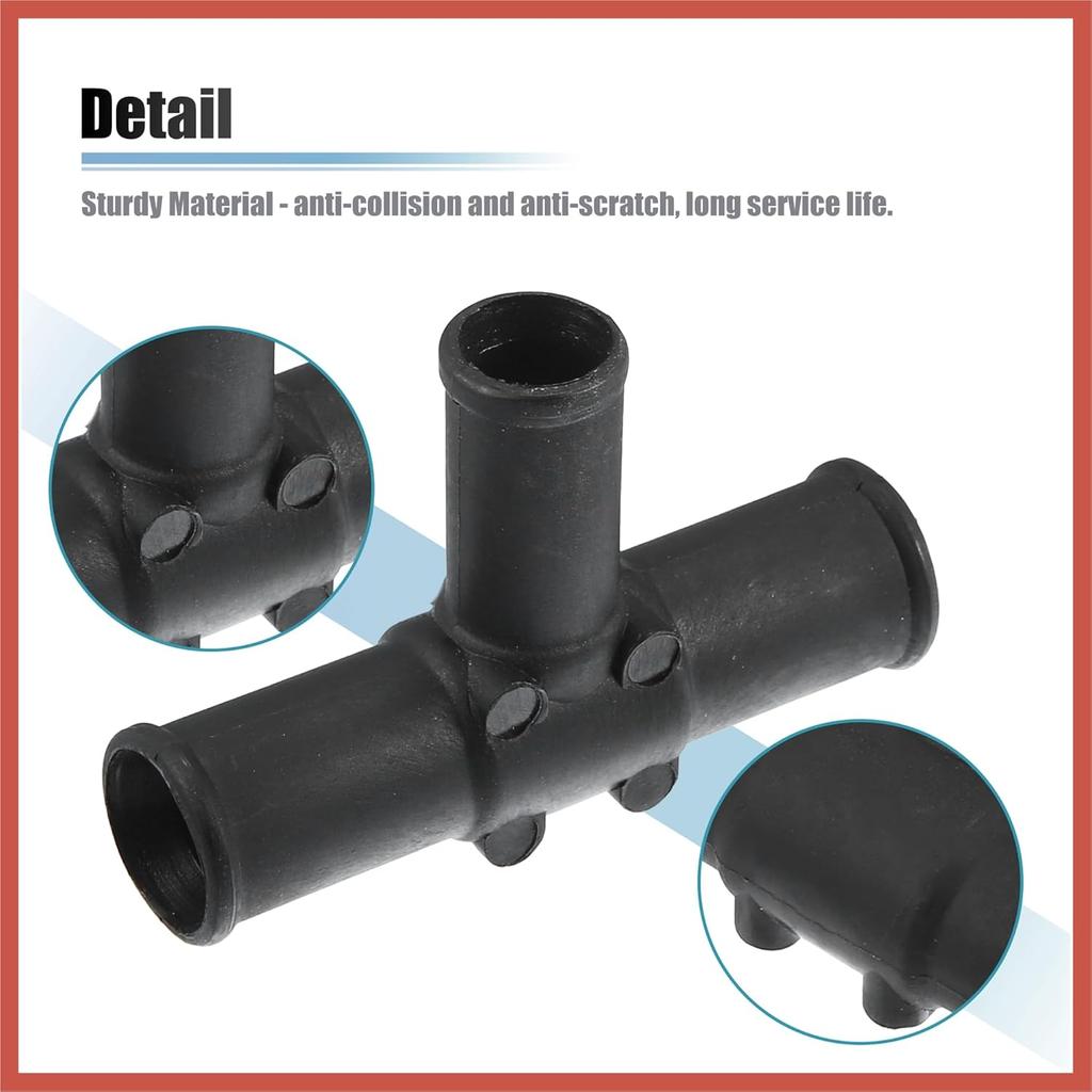 ACROPIX 2 Pcs Black Plastic Tee, Quick-connect Heater Hose Connector for Toyota Land Cruiser 1992-2007, Sequoia 2001-2007, Sienna 2004-2007 - HVAC