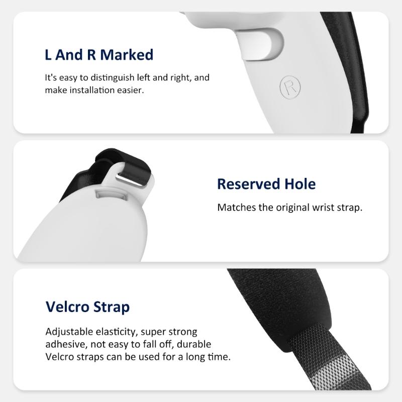 Silicone Grip Cover & Strap for Meta Quest 3 Protective Cover Touch Controllers VR Accessories