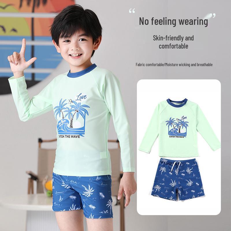 Boys' Quick-Drying Swim Trunks Set - New 2025 Style for Kids