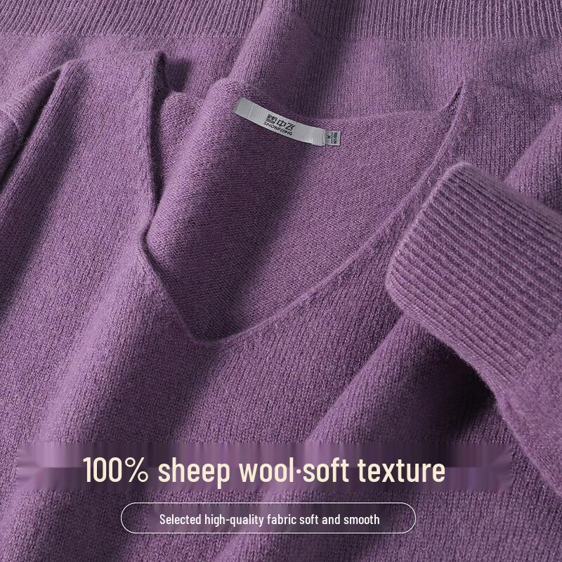 SNOWFLYING Women's 100% Merino Wool V-Neck Basic Knit Sweater