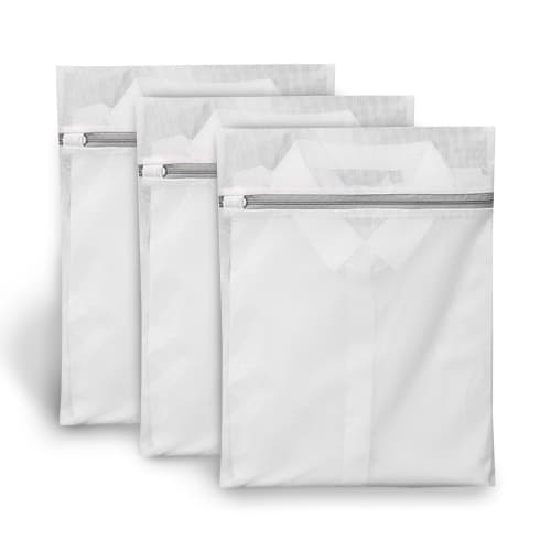 FamGift Laundry Net, Pack of 3, 30*40cm, Mini, Fine Mesh, Durable, Anti-Tangle, Prevents Damage To Clothing, Suitable for Bras and Other Items, Home a