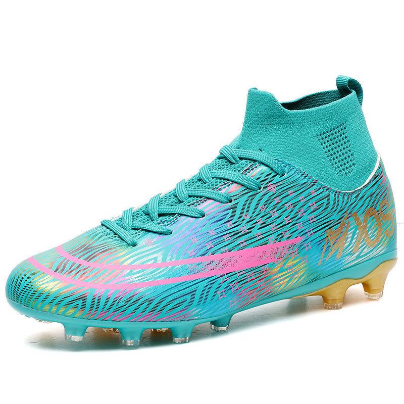 Tong Cheng high-top competition kicking grass nails football shoes men's actual combat sports shoes big broken training 2025