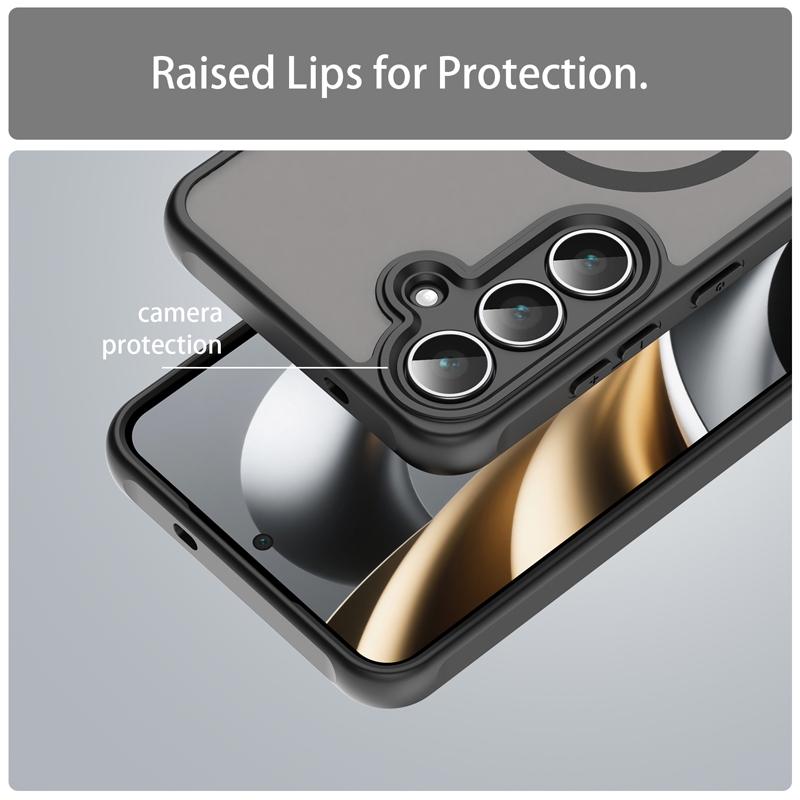 For Samsung Galaxy S25 FE Case Semi-Transparent Frosted Matte PC+TPU Anti-fingerprint Translucent Cover for Galaxy S25 Fe