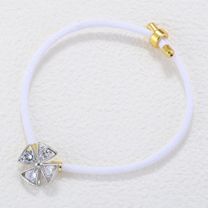 

Колір Плетений Ручний Браслет з Чотирилисником Жіночий Простий Браслет з Квітковими Пелюстками та Чотирилисником Vl703