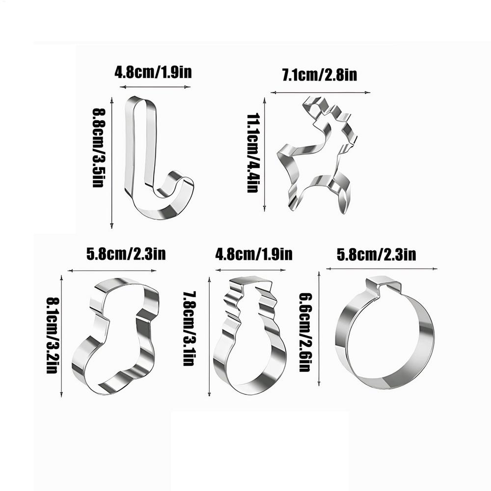 6-Piece Stainless Steel Christmas Cookie Cutters Set, Baking Molds for Fondant, Cheese, Pastry & Holiday Party Decor with Kids