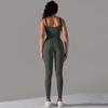 Women's Yoga Jumpsuit Ribbed One Piece Tank Tops Rompers Sleeveless Exercise Jumpsuits Bodysuit