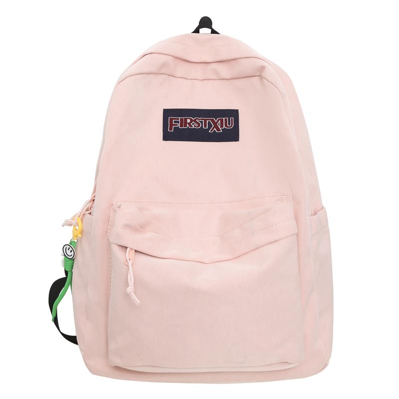 Female Solid Color Backpack Junior Senior High School Student Schoolbag Large Capacity Backpack Girls