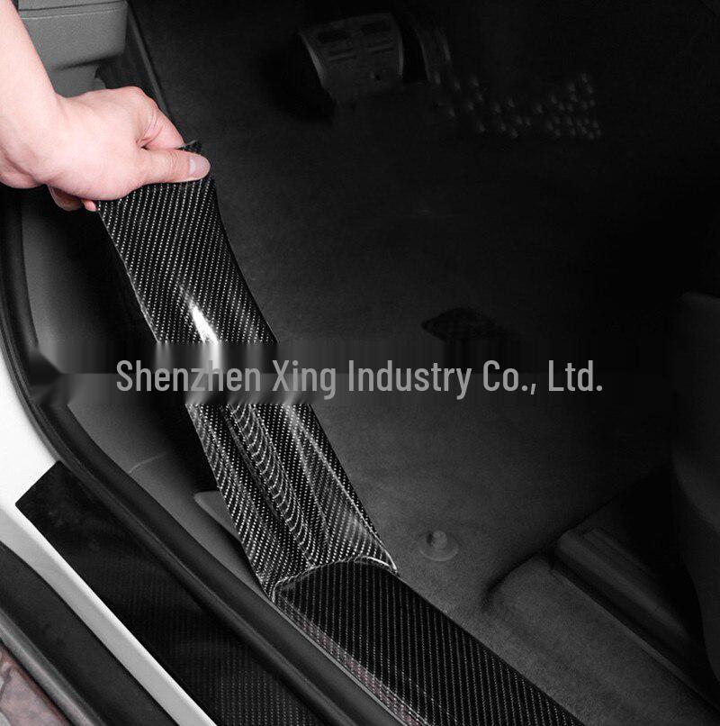 Cross-border 3D Matte Gloss Black Carbon Fiber Car Wrap Film - Available In 3/5/7/10CM for Electric Cars