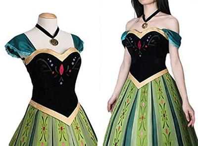 [nightbaby] Kostým šatů Ledové Anny, Dámský cosplay kostým Anny (Dámské Malé)
