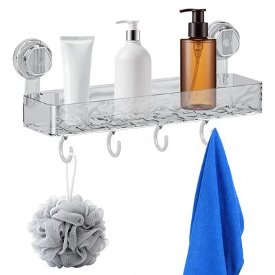 Suction Cup Storage Holder Large Capacity Wall-Mounted Shower Caddy No-Drill Bathroom Organizer for Home Bathroom Vanities