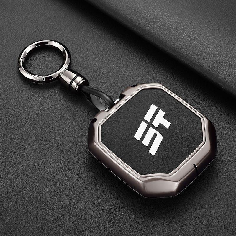 For JETOUR Traveler L T2 T1 PRO 2024 Car Keychain Key Fob Remote Cover Case Shell Zinc Alloy Ring Holder Buckle Car Accessories