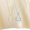 Elegant Love Lock Pendant Necklace for Women - High-End Luxury Clavicle Chain, Versatile Square Design