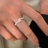 A Niche Design of A Little Dog Pearl Elastic String Ring for Girls, Cute, Simple and Versatile Index Finger Ring for Girls
