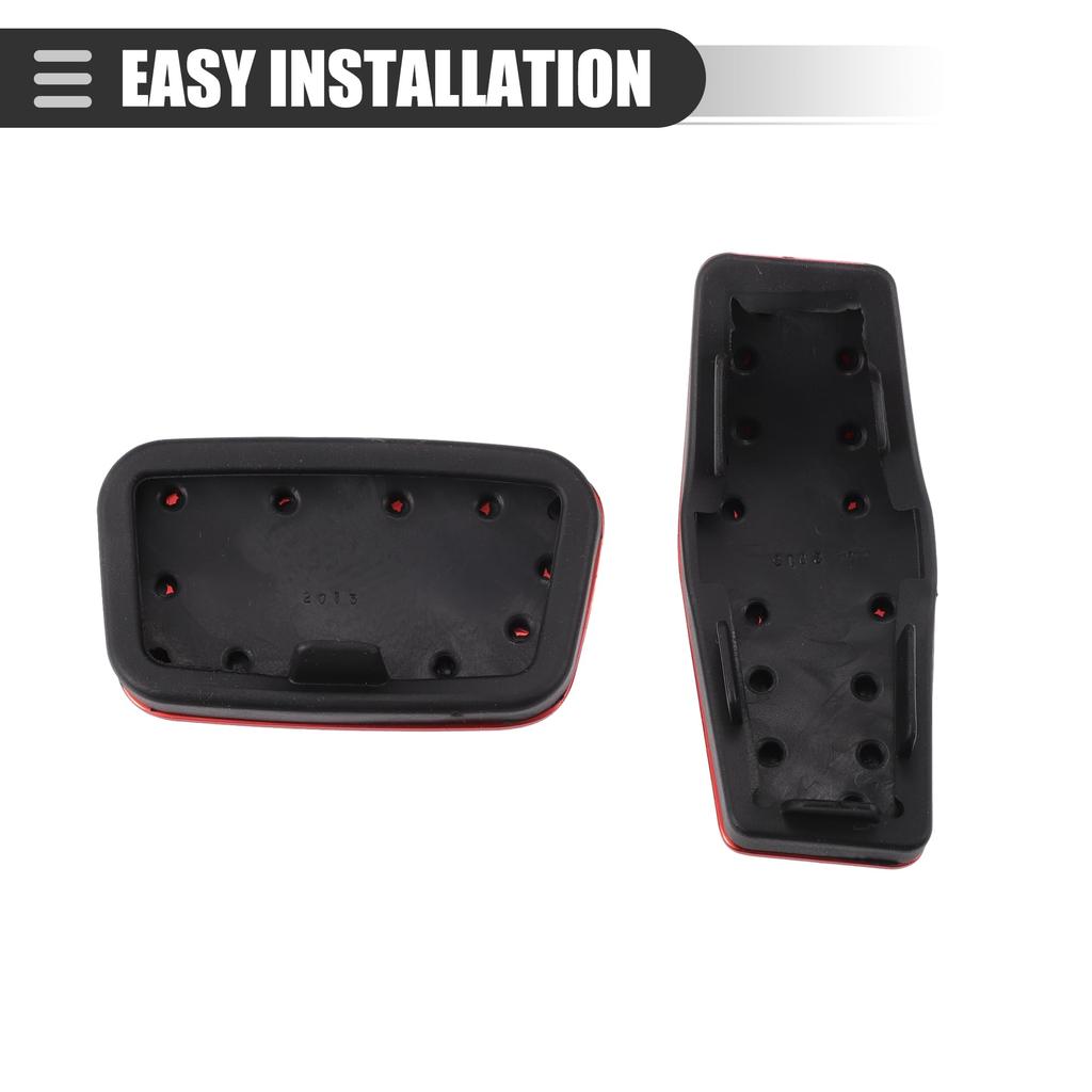 Motoforti Brake and Accelerator Pedal Covers for Chevy Cruze Black and 1 Set 2009-2020, Metal, Red,