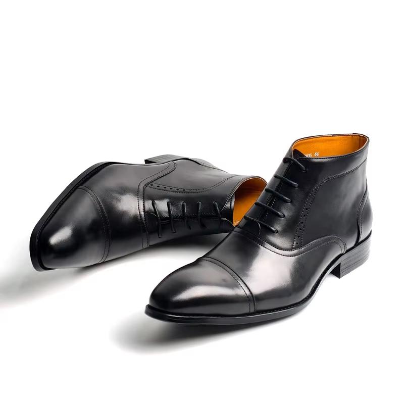 Fashion Luxury High Quality Genuine Leather Boots Fashion Trend Men's Formal Wear Leather Boots Handmade Casual Dress Business Boot