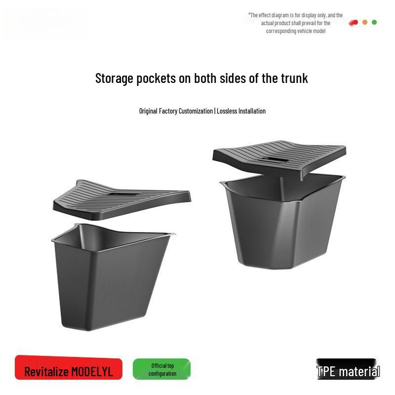Tesla YL Trunk and Side Storage Box, TPE Accessories for 6-Seat Model