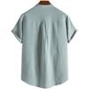 Y2k Short Sleeve Shirt Men's Cotton and Linen Stand Collar Short-sleeved Shirt