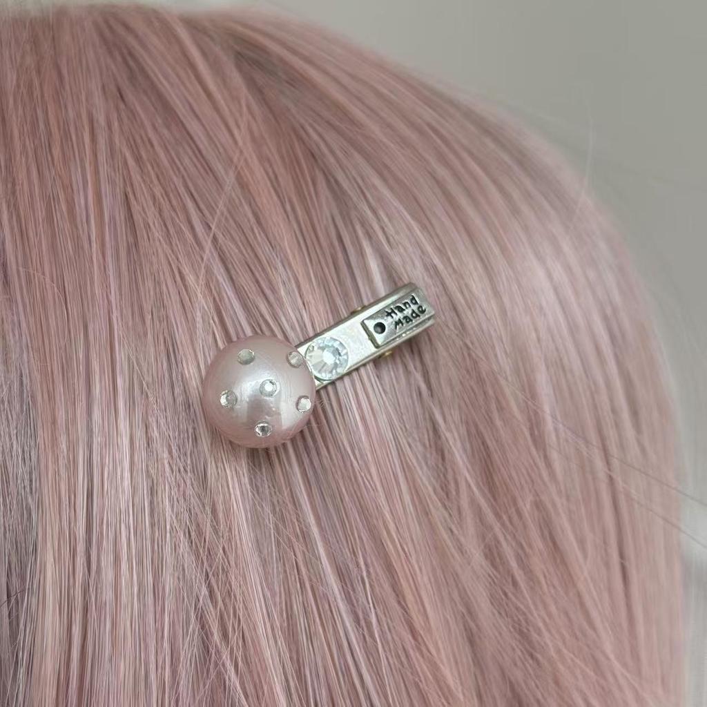 Versatile Rhinestone Bead Hair Clip for Women - Simple Duckbill Side Clip for Bangs