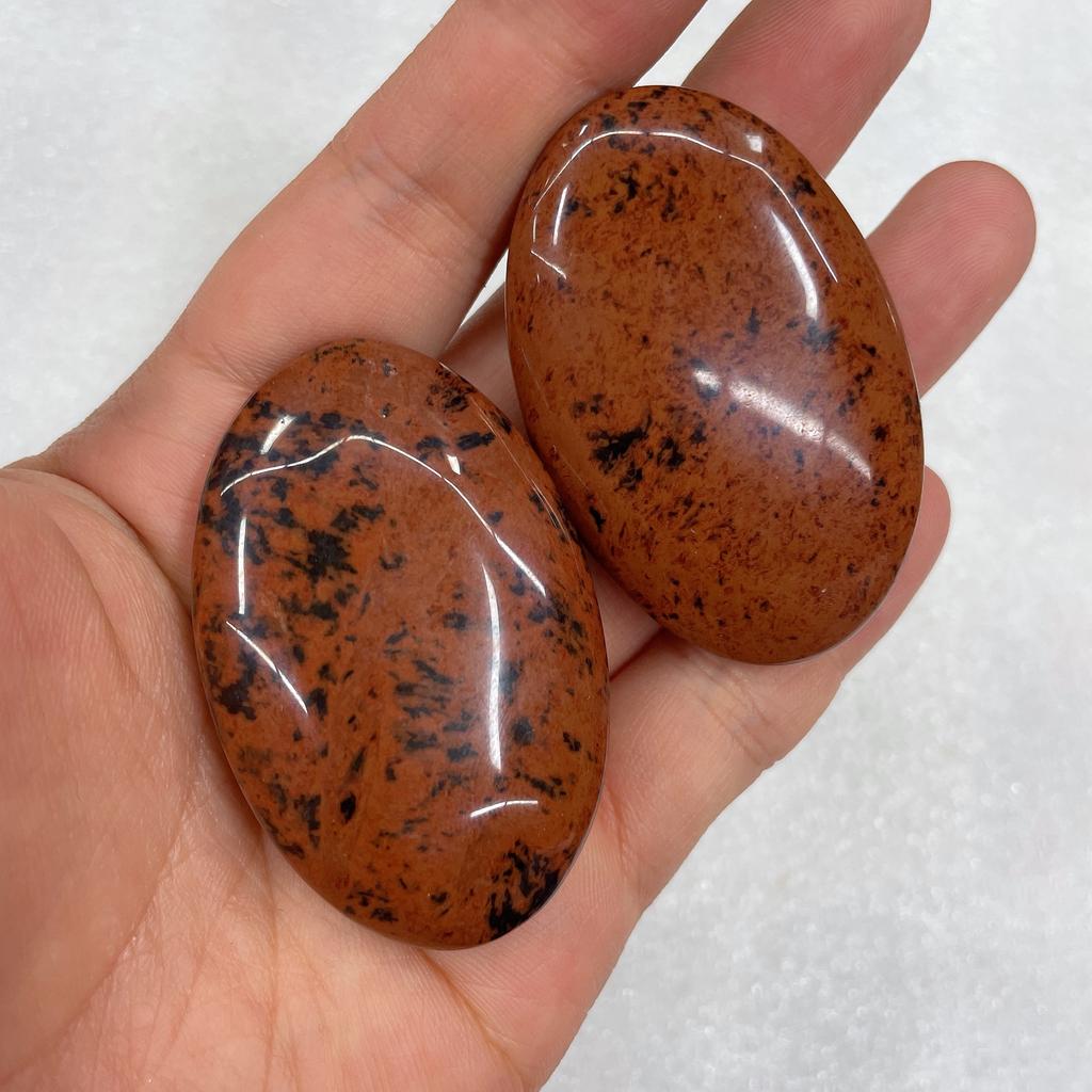 New Arrived High Quality Mahogany Obsidian Palm Healing Stone Crystal Crafts for Home Decoration