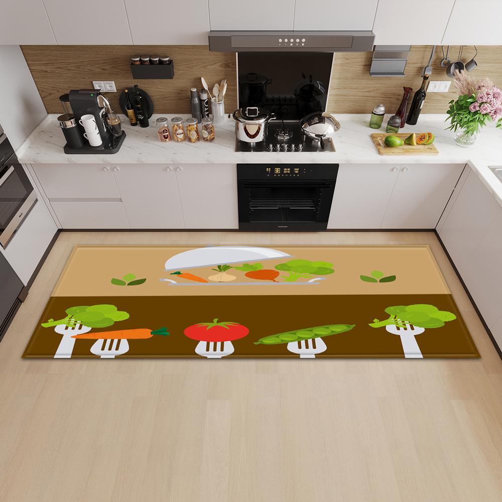 Kitchen Mat Entry Door Mat Bedroom Carpet Corridor Bathroom Non-slip Floor Living Room Pattern Rug