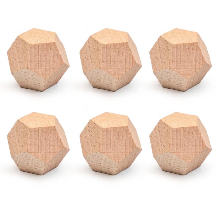 30mm Wood Dodecahedron Shape for Artistic Carving and Probability Practice 1